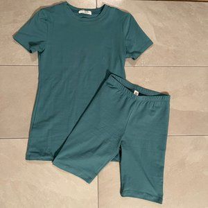 Shirt and Biker Shorts Two Piece Set